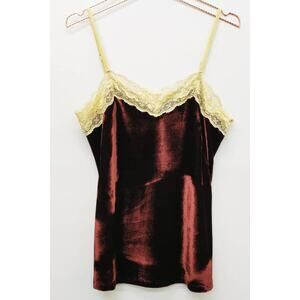 Aratta Dark Chocolate Size XS Velvet Dreams Lace Trim Cami